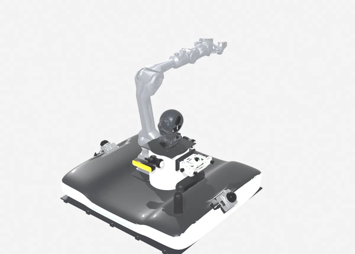UGV payload kit parts: profile frame, mast, LiDAR, gimbal, depth camera and RTK antennas (YUANZHI ROBOTICS render)